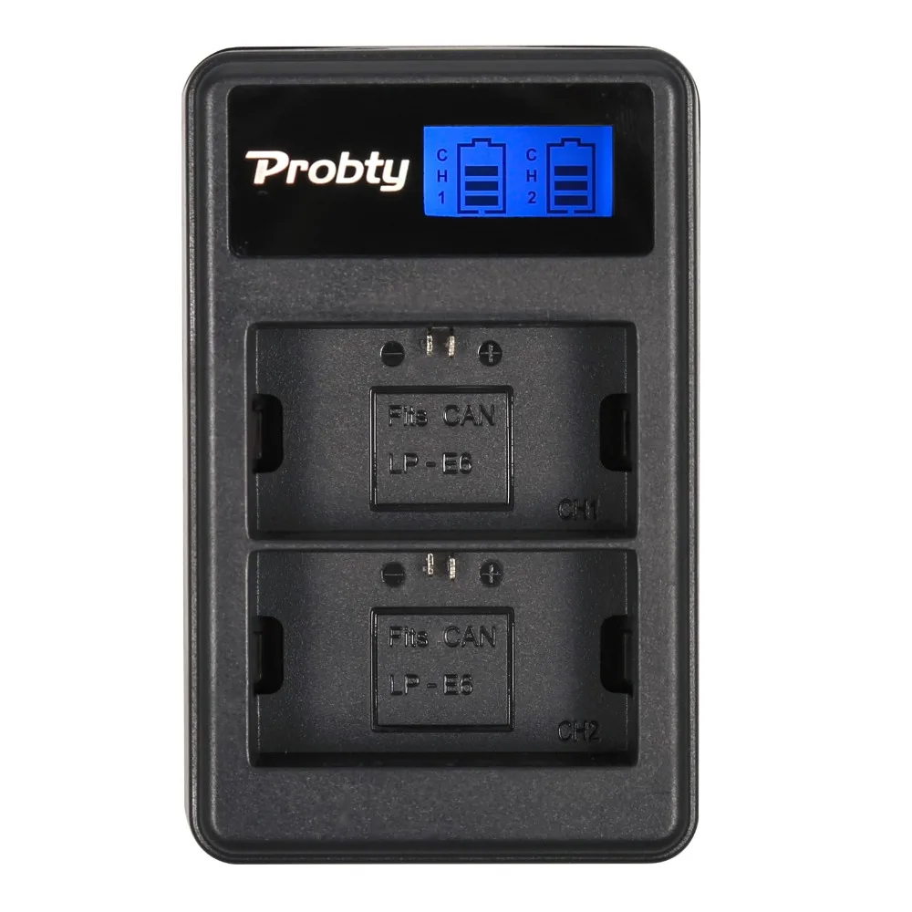 PROTBY Новый LP-E6 LPE6 LP E6 ЖК-дисплей Камера Зарядное устройство + 2 Порты и разъёмы USB