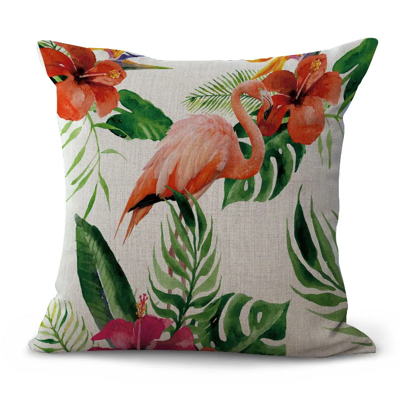 

Высококачественная наволочка с принтом фламинго, хлопковая декоративная наволочка с рисунком животных для спальни и автомобиля