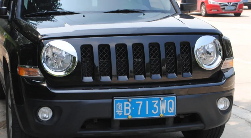 Sansour ABS черный передняя фара крышка литья Накладка для Jeep Патриот 2011 2012 2013