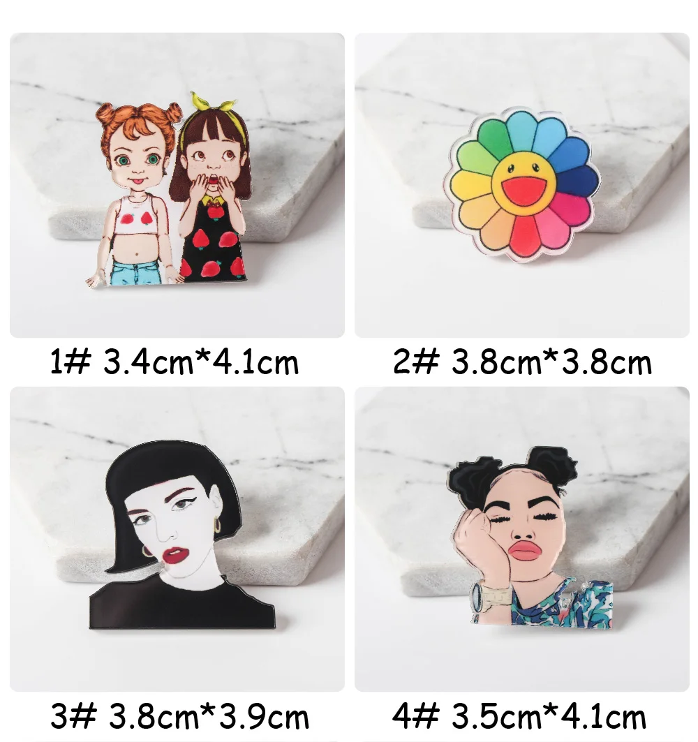 1 шт. микс девушка мороженое мультфильм значки на булавке Kawaii значок bacgets на рюкзак значки на одежду акриловые значки Z52