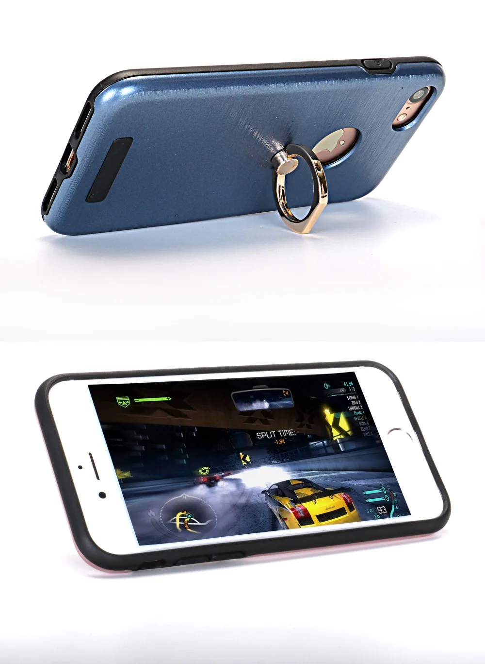 Для Apple iphones 7 Новая Мода 2 В 1 Имитация Металла Волочения Проволоки Кольцо Обложка