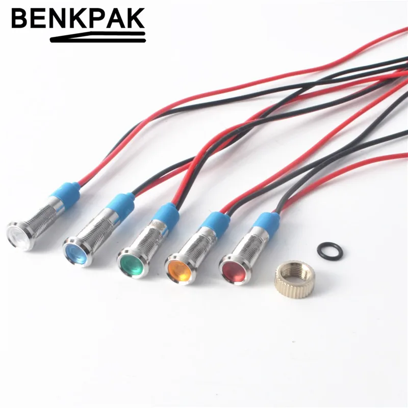 6 мм светодиодный индикатор 3 в 5 12 В 24 220 сигнальная лампа|switch lamp|lamp switchpush button lamp switch