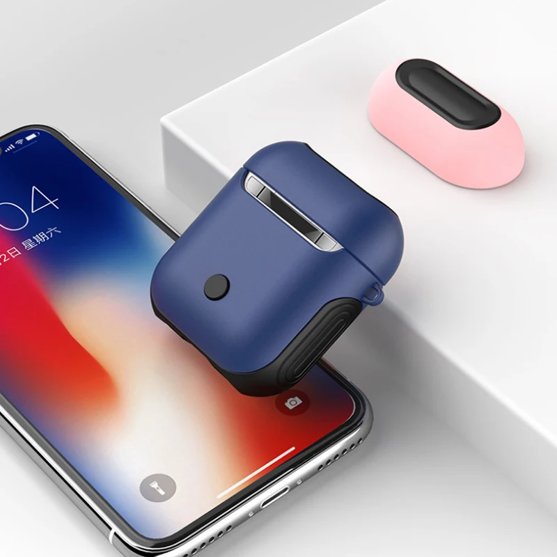 ! ACCEZZ портативный Bluetooth беспроводной Чехол для наушников Apple Airpods PU + PC Drop защитные