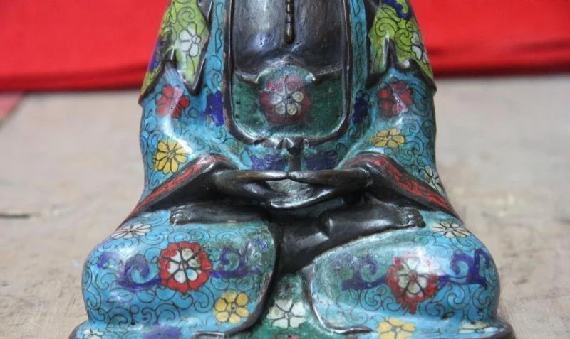10 буддизм Бронза Медь cloisonne Bodhisattva Deity Kwan-Yin статуя Гуаньинь | Дом и сад