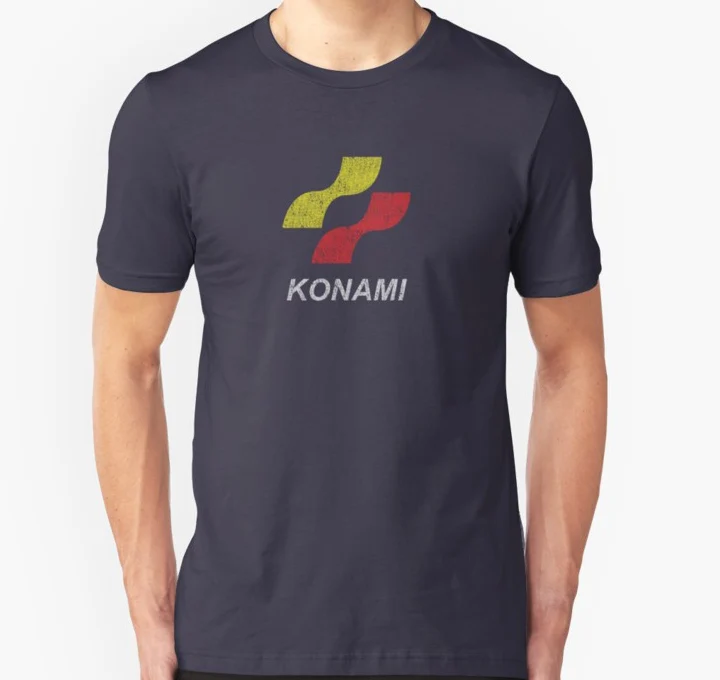 Мужская футболка с коротким рукавом логотипом Konami (оригинал) унисекс женская