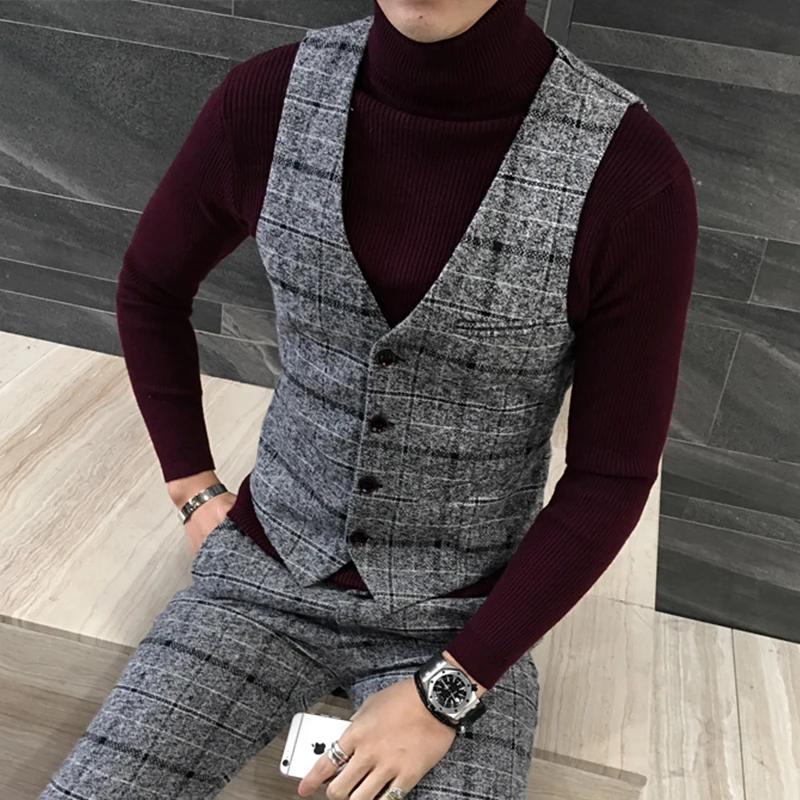 Мужские костюмы из 3 предметов британский новейший дизайн пальто брюки