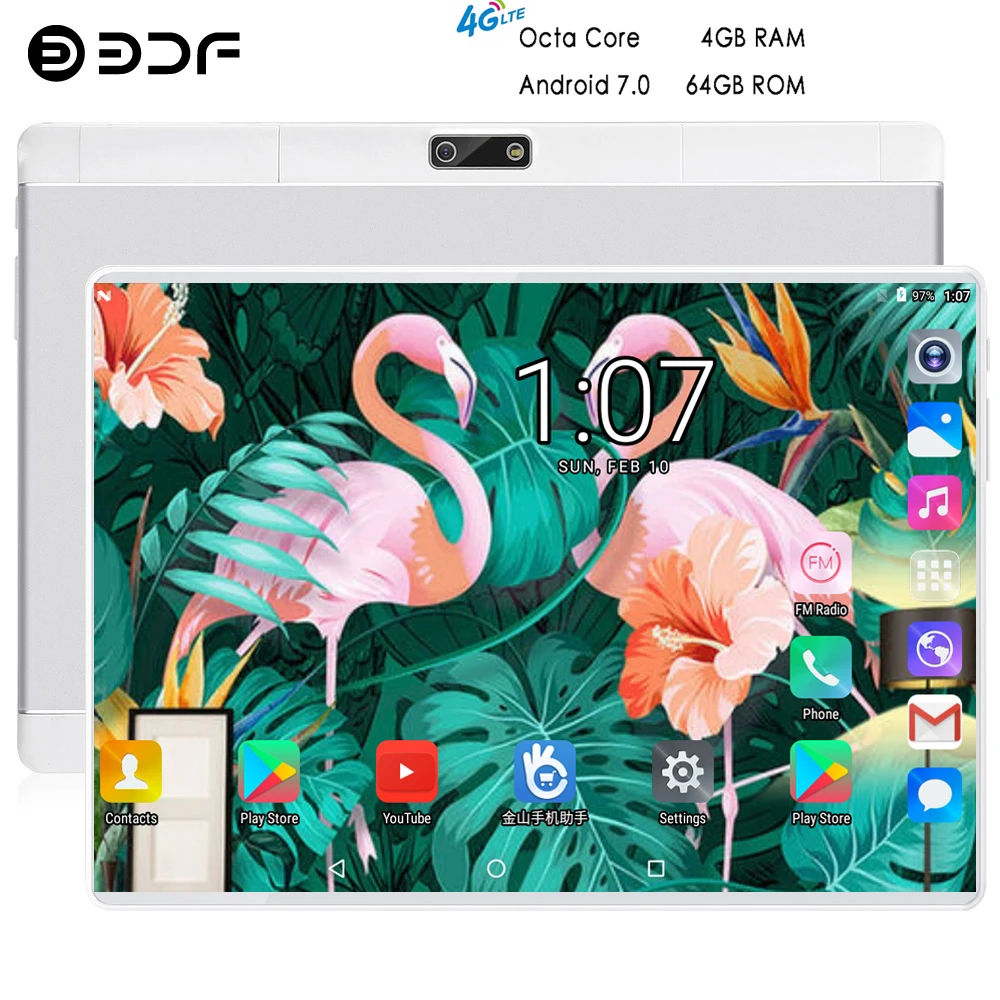 BDF, новинка, 10 дюймов, дизайн, 4G, телефонный звонок, Android 7,0, четыре ядра, 4 Гб+ 64 ГБ, Android, планшетный ПК, WiFi, Bluetooth, ips, планшеты 10,1