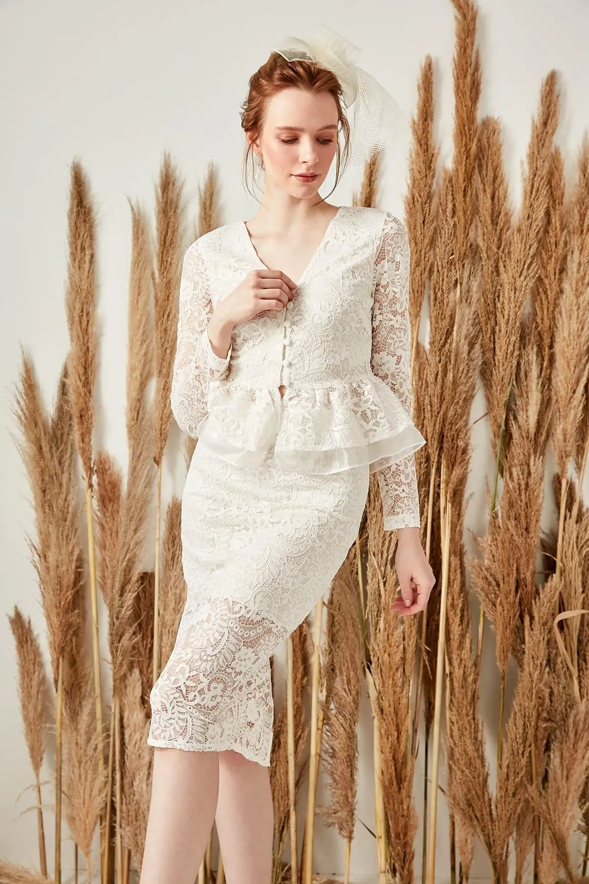 Trendyol белый грубая юбка TPRSS19VH0011 | Женская одежда