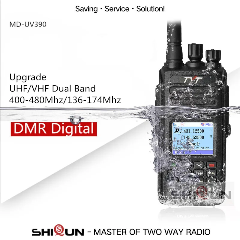 UV390 Dual Band Горячая DMR TYT MD-390 DMR радио с gps водонепроницаемый IP67 рация MD 390 цифровой радио MD-UV390 двухдиапазонный VHF UHF DMR Baofeng - Цвет: UV390 Dual Band