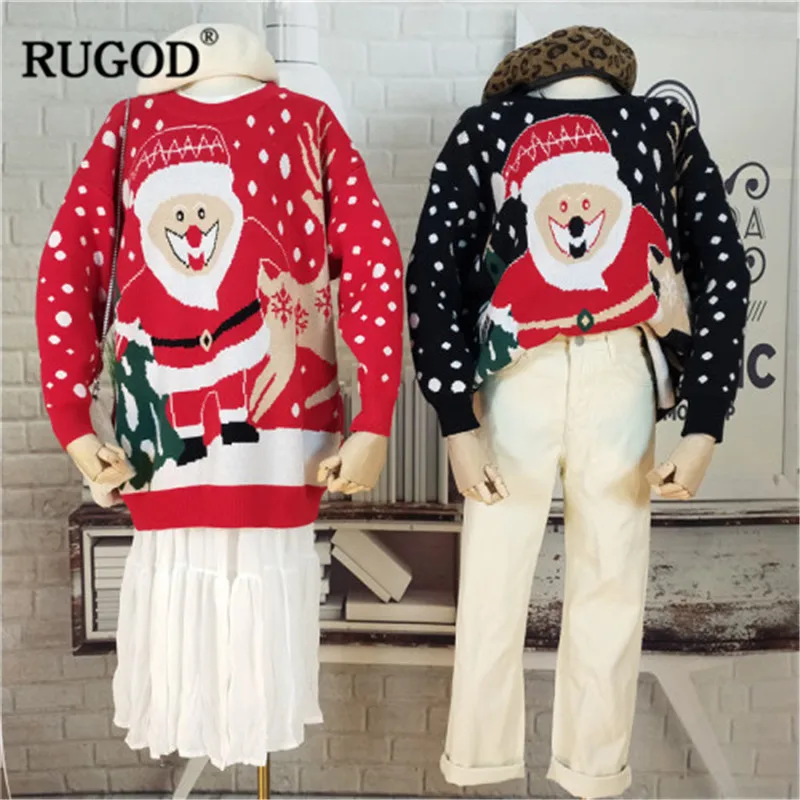 RUGOD/Винтажные Модные женские пуловеры повседневные свободные рождественские