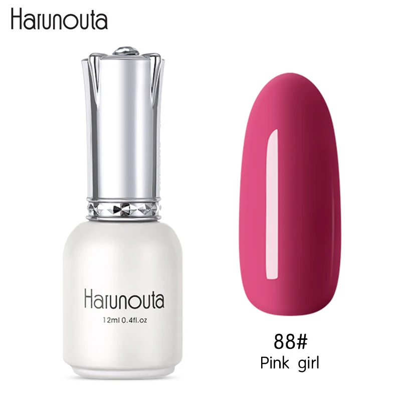 Pink girl Harunouta 12 мл однотонная одежда личная гигиена Красный Фиолетовый Блеск Звездное платины краски стойкий гель для ногтей дизайн ногтей гель Лаки - Цвет: Pink girl