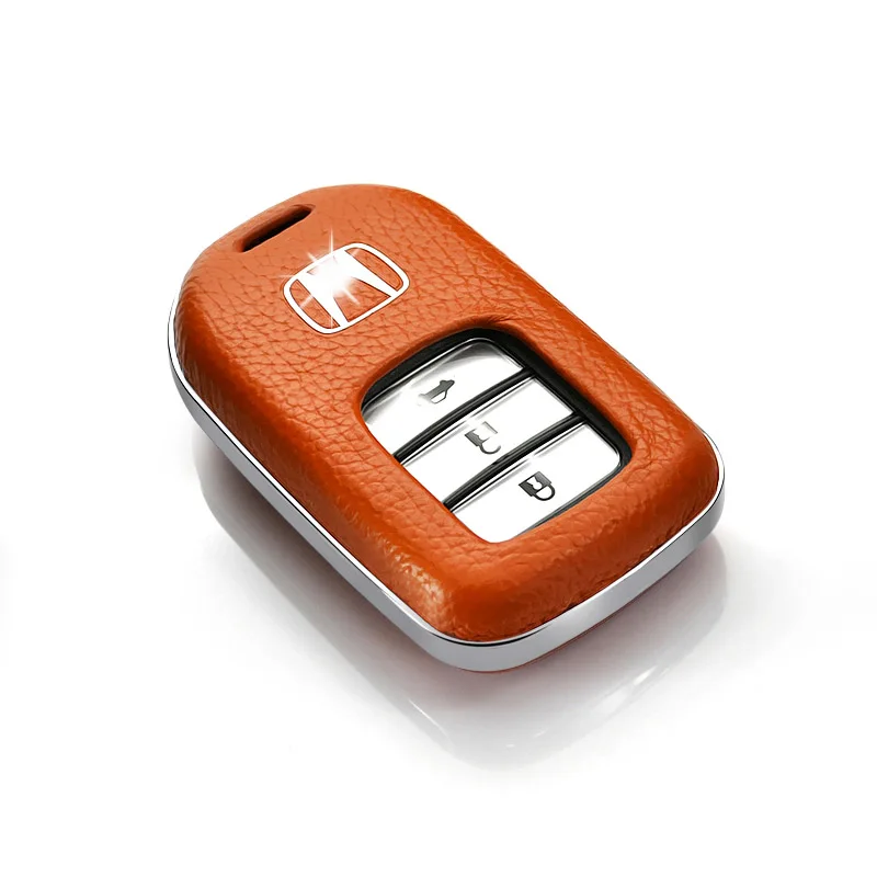 orange single shell Автомобильный чехол для ключей fob для Honda Vezel City Civic Jazz CRV Crider HRV Accord EX EXL Fit Freed Remote smart Key автомобильный Стайлинг - Название цвета: orange single shell