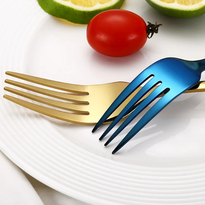 Набор столовых приборов из 24 предметов синий винтажный металлический набор