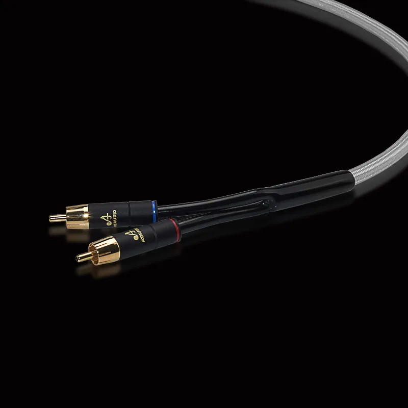 Hi Fi кабель ATAUDIO 3 5 мм на 2RCA высококачественный медный и посеребренный аудиокабель