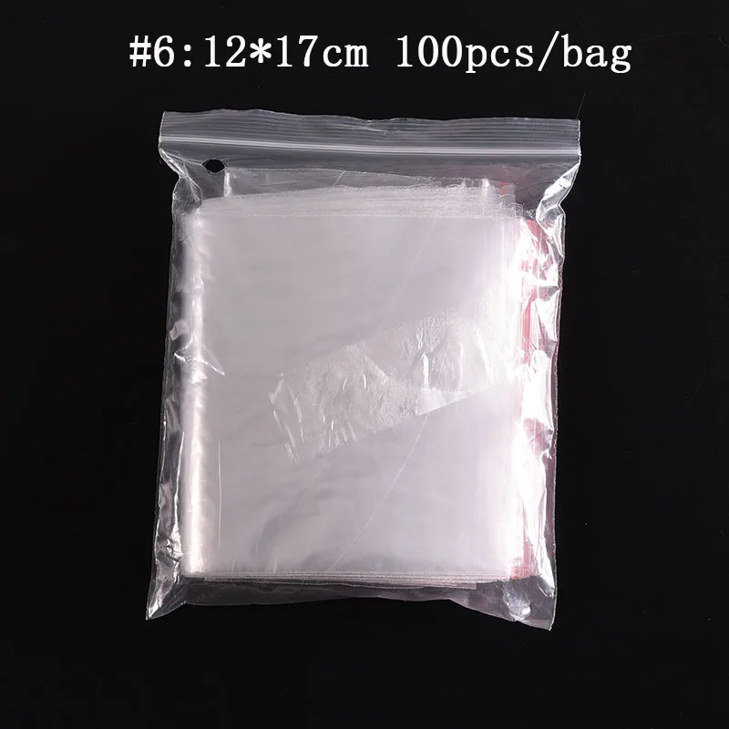 

12*17 cm 100Pcs Jewelry Bag Ziplock Zipped Lock Reclosable Plastic Poly Clear Christmas/Wedding Bags