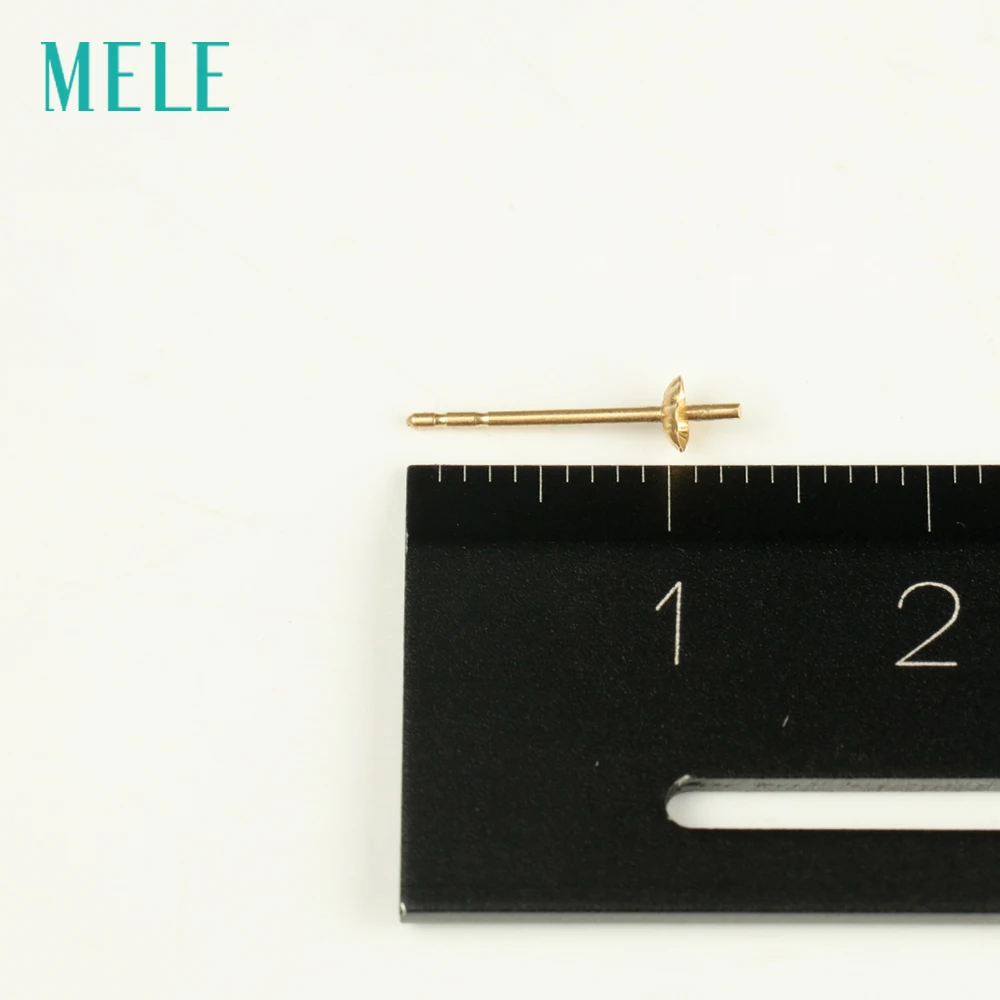Меле Настоящее 18K золото ушной стержень для сережек 13mmX2.8mm DIY ювелирные аксессуары
