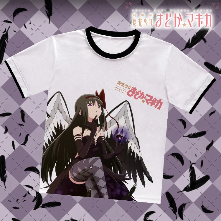 Футболка из полиэстера для активного отдыха Puella Magi Madoka Magica Kaname Akemi Homura Tomoe Mami Белая