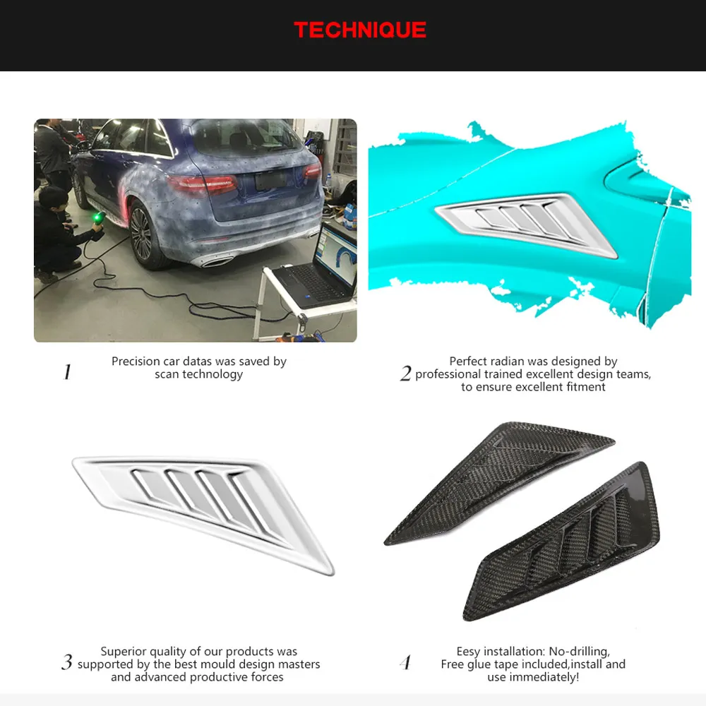 Высокое качество углеродное волокно боковое крыло планки для Honda civic Тип R хэтчбек