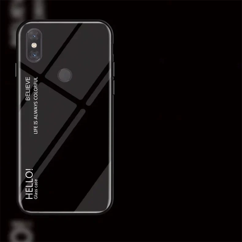 Модный градиентный чехол Aurora для Xiaomi 8 SE Lite Mix 2 2S 3 Max 2, цветная задняя крышка из закаленного стекла для Redmi S2 6A Note 7 6Pro