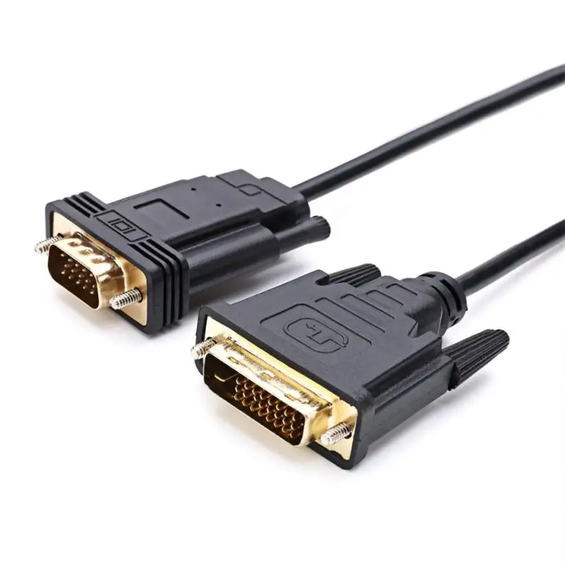 2019 активный DVI в VGA 6 футов 24 + 1 штекер M с чипом адаптер конвертер кабель для ПК DVD