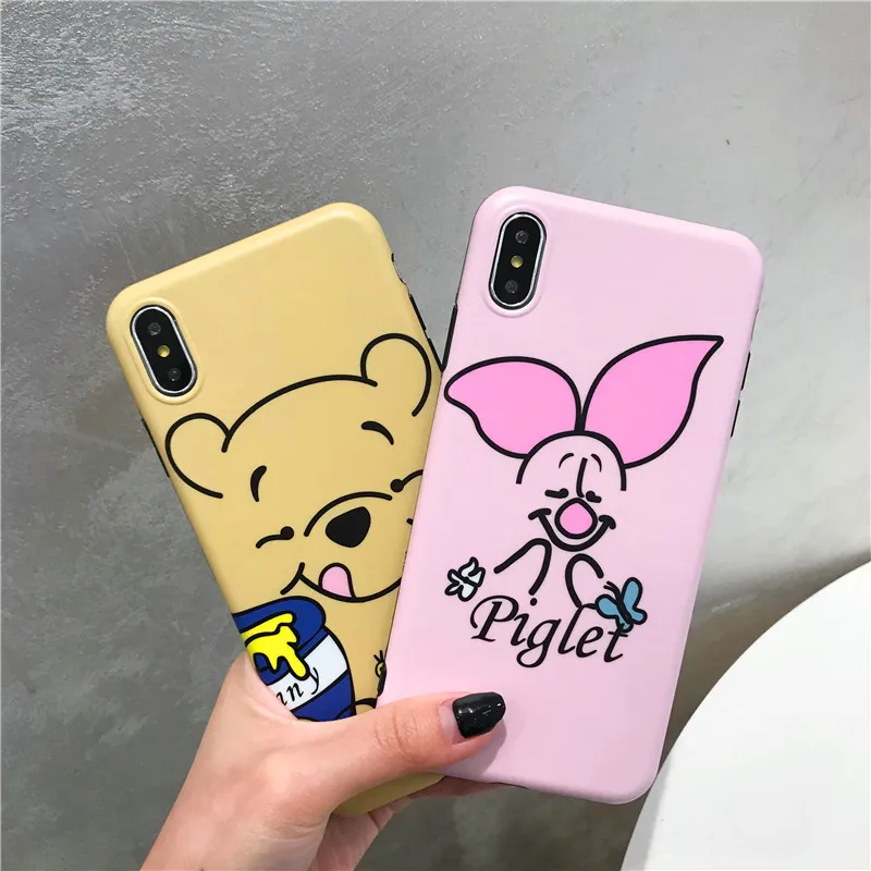 Супер милый мультяшный медведь поросенок мягкая оболочка IMD розовый желтый чехол