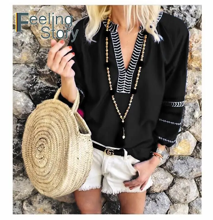 Boho Туника Для женщин большие размеры Повседневное дамы s летние топы и блузки