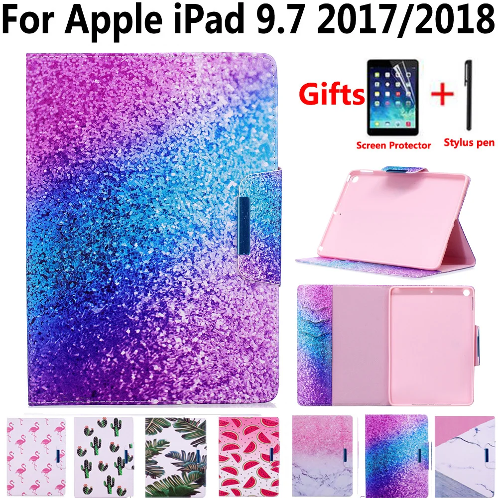 Чехол из искусственной кожи с мраморным рисунком для нового Apple iPad 9 7 2017/2018 5 го/6 го