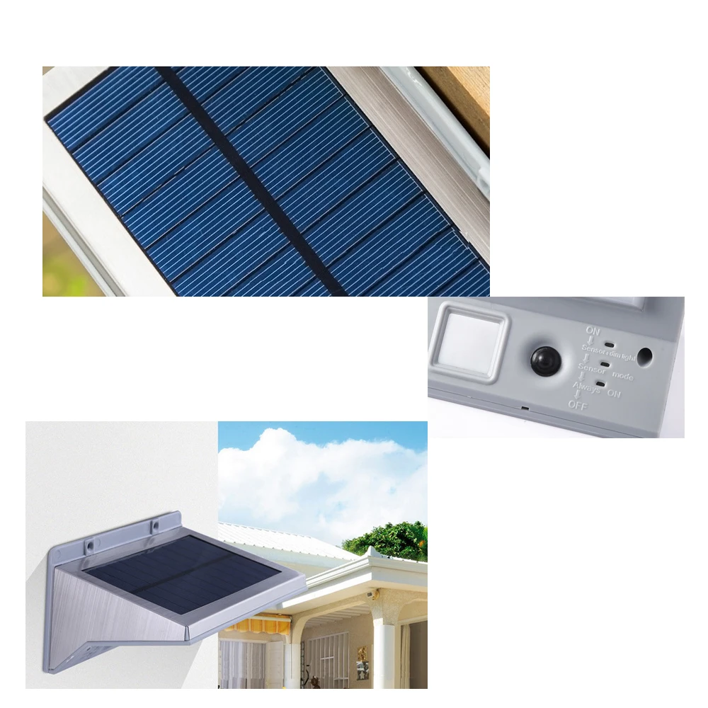 

3.7V 2200mAh Energy Saving Light Human Body Induction Sensor LED Solar Power Wall Light