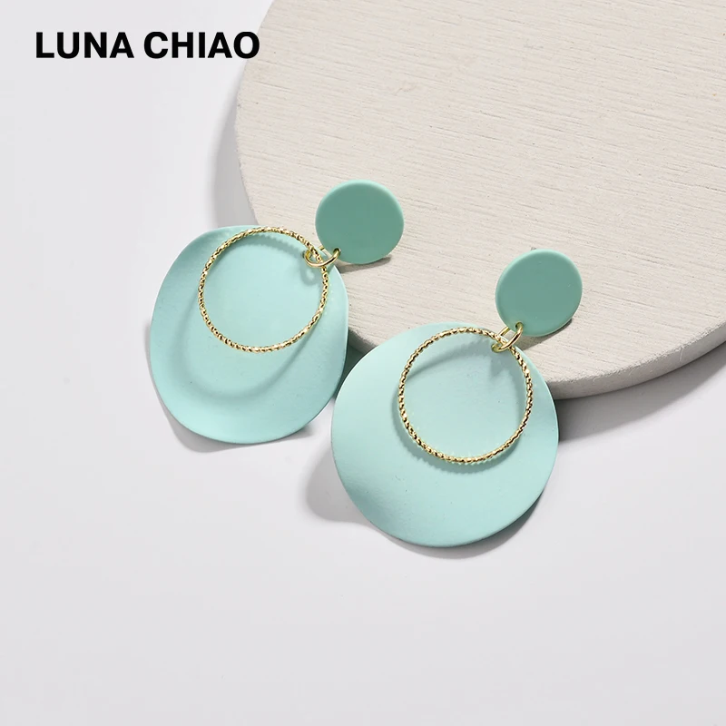 Серьги подвески LUNA CHIAO для женщин бордовые матовые разноцветные сережки с