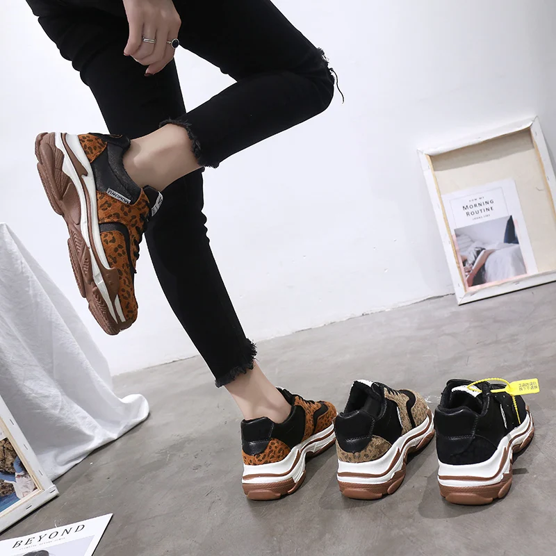 Baideng новые женские кроссовки леопардовые для женщин легкие chaussures femme спортивные