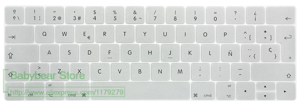 TouchBar ЕС Испания Испанский ультра тонкий чехол для клавиатуры нового MacBook Pro 13 15