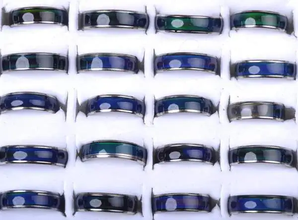 Оптовые ювелирные украшения 10 шт. смешанные меняющие цвет серебряные кольца