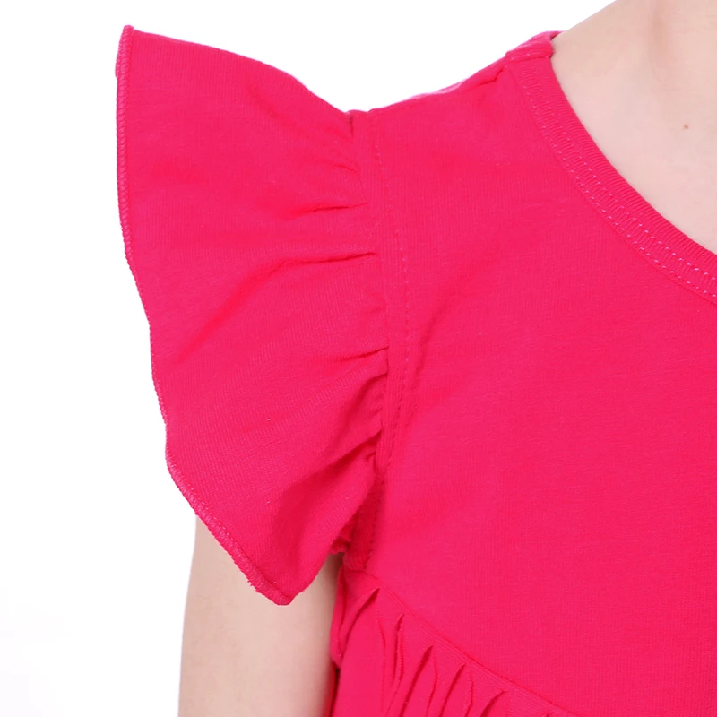 Детская одежда 2017 комплекты летней одежды для девочек розовая рубашка с бахромой