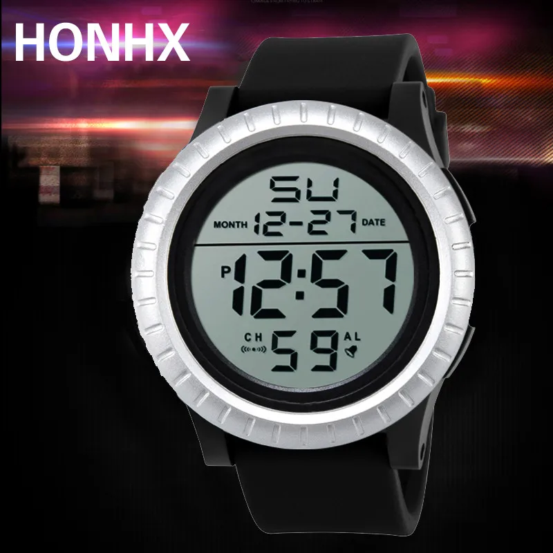 Honhx роскошный бренд новые модные мужские часы светодиодные цифровые таймер