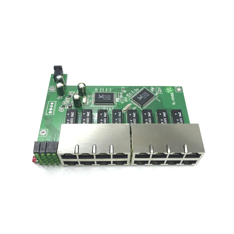 OEM 10/100 Мбит/с RJ45 16 портов Быстрый Ethernet коммутатор модуль Lan Hub US EU вилка 5 в адаптер