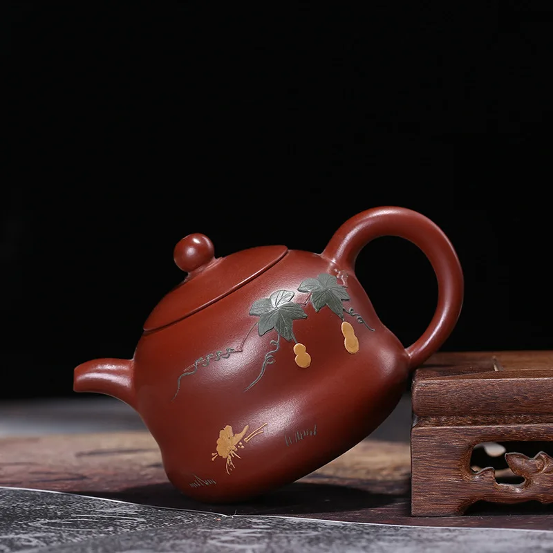 

Big Red Mud Gourd Pot Teapot Pot Yixing Purply Clay Teapot Chinese Kongfu Tea Pots 100ml