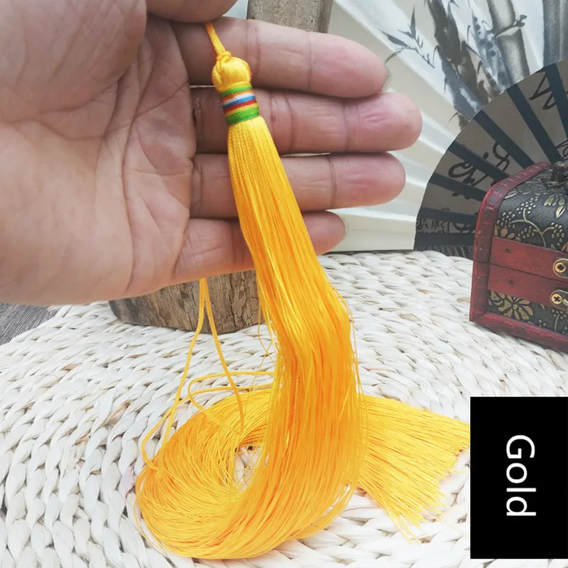 Gold 2 шт. 33 см очень длинная оплетка кисточка DIY Ювелирные изделия домашний текстильный занавес одежда декоративная изготовление талисманы Подвески Ремесло кисточки - Цвет: Gold