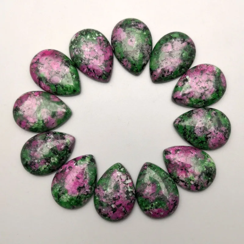 

Fashion Natural stone cabochon Epidote water drop Teardrop for jewelry making 25x18MM beads parts 20Pcs/lot no hole