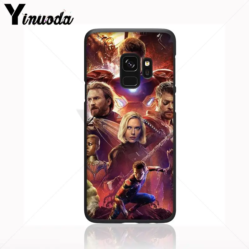 Умный чехол Yinuoda Marvel Мстители герои черный мягкий для телефона Samsung Galaxy s9 s8 plus note 8