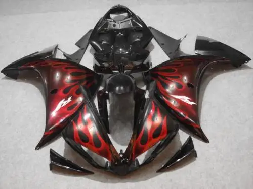 Motorcycle Fairing kit for YAMAHA YZFR1 09 10 11 YZF R1 2009 2010 2011 YZF1000 ABS Red flames black Fairings set+7gifts YW10 | Автомобили