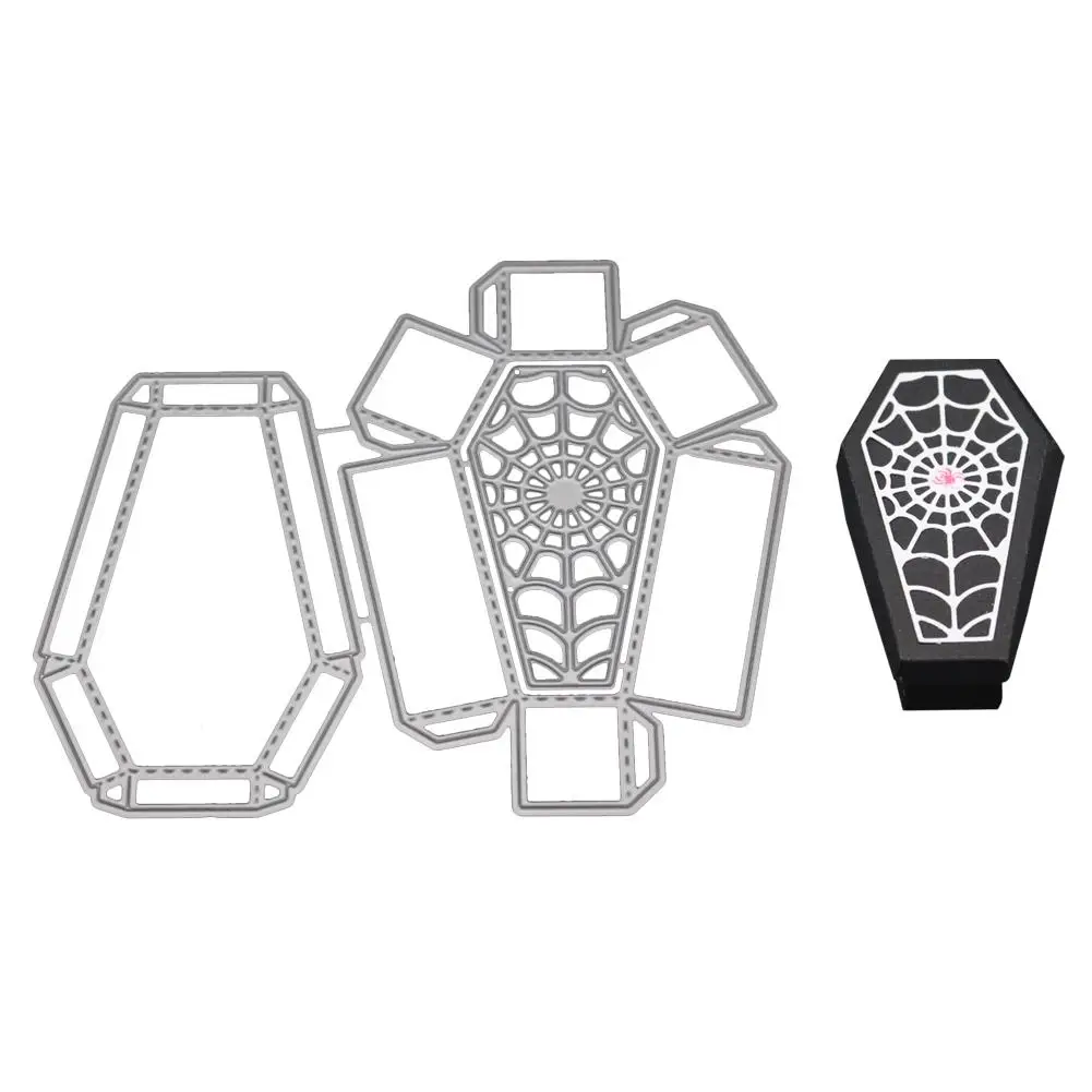 Adeeing Хэллоуин гроб резки штампы трафарет металлический шаблон формы для DIY альбом