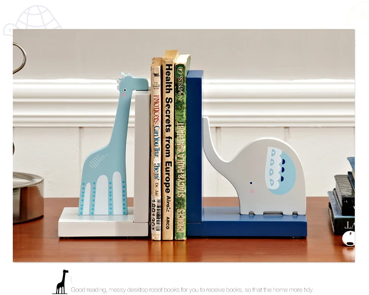 Украшение дома Брендовая детская Bookends Книга заканчивается держатель полки древесины книги стоят подарок для детей