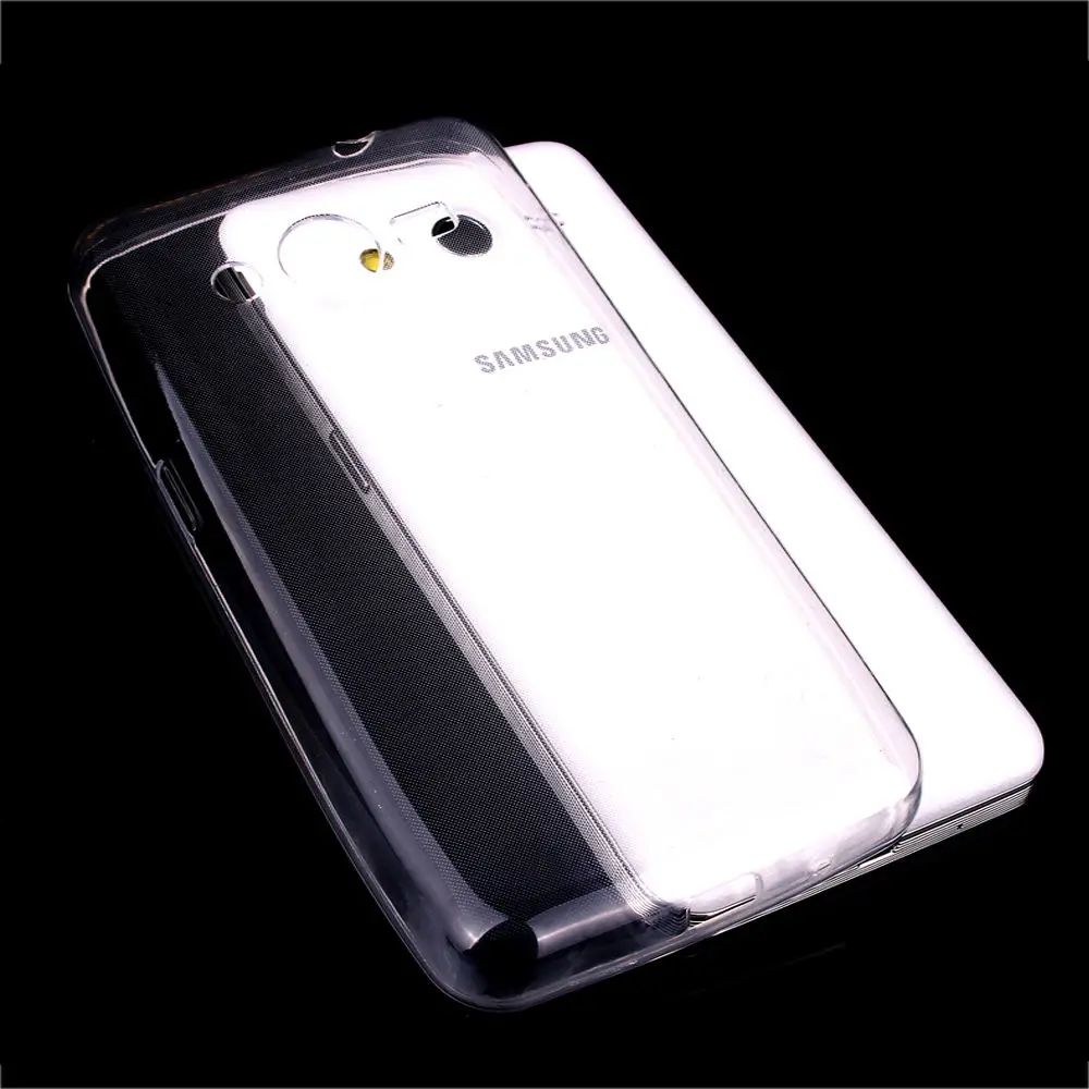 Прозрачный Тонкий силиконовый чехол из ТПУ с логотипом для Samsung Galaxy Core 2 G355H SM Core2
