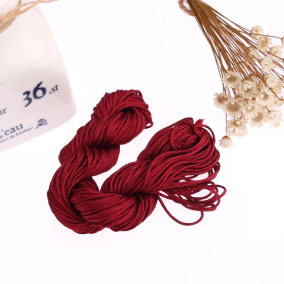 18 12 цветов нейлоновый плетеный шнур DIY китайский узел бусины браслет веревки 1 мм диаметр длина 26 м - Цвет: 18