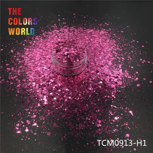 TCT-193 Шестигранная форма металлический обычный цвет лак для ногтей для дизайна ногтей DIY Украшение для тела макияж FacePainting Руководство DIY - Цвет: TCM0913-H1   50g