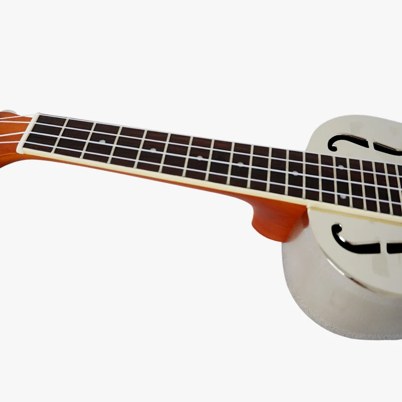 Aiersi Brand Hawaii Sandblasted Gloss Chrome Finish Brass Body F hole Design Concert Size Reso-uke | Спорт и развлечения