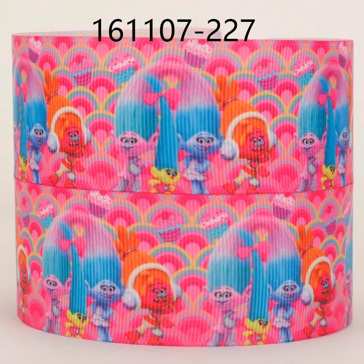 Новинка 50 ярдов 1/2 &quot38 мм торт мультфильм тролли Лента печатная grosgrain лента
