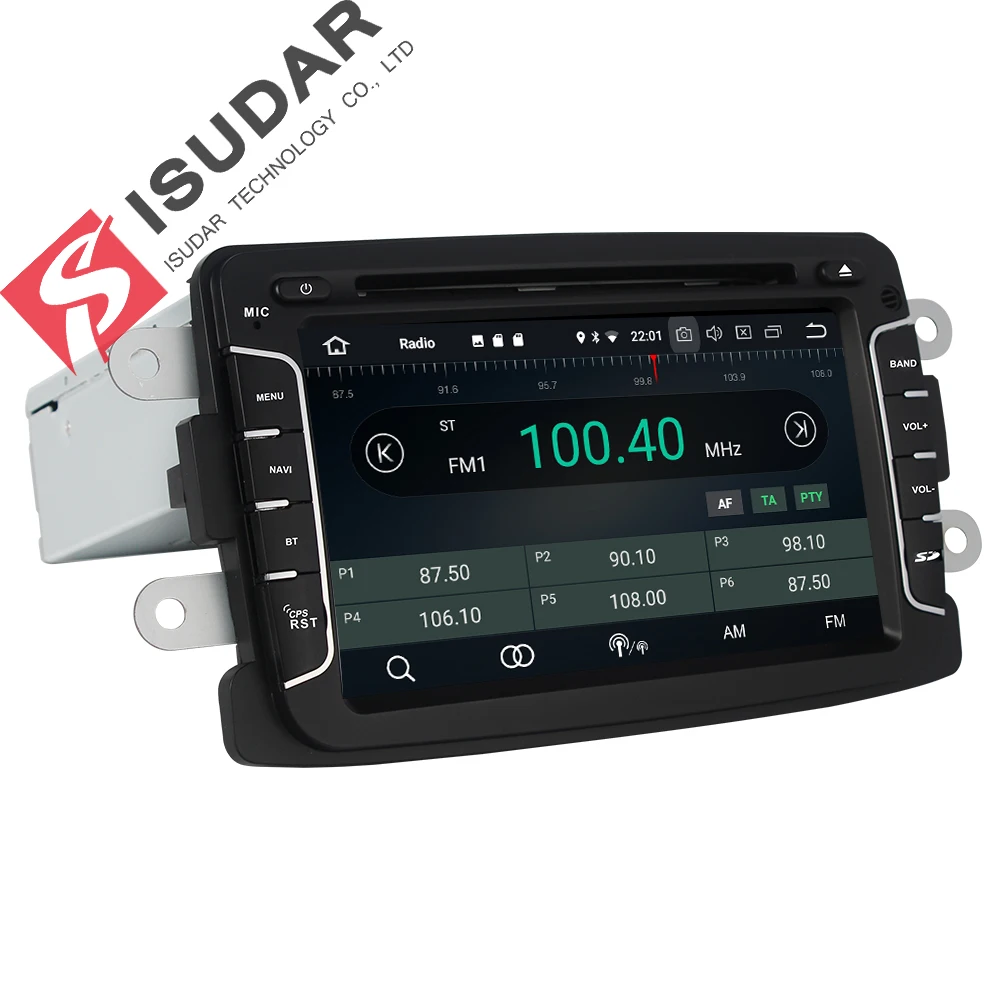 Isudar Автомагнитола 1 Din на Android 8.0 с Сенсорным 7 Дюймовым Экраном для Автомобилей