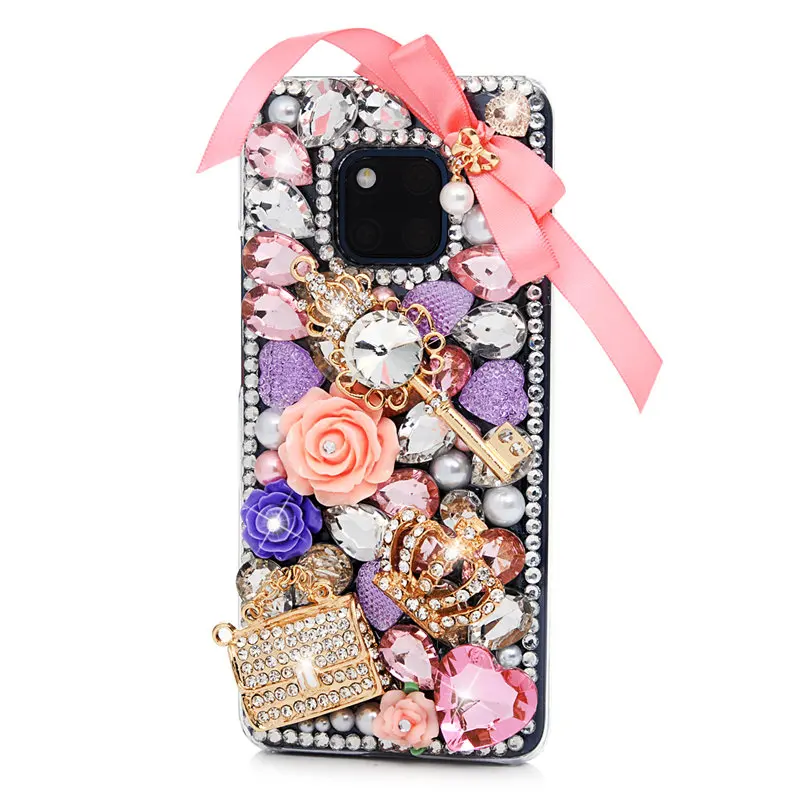 TURATA 3D Handmade Bling Crystal Diamond Rhinestones Case For Huawei Mate 20 Pro Plastic Hard Cover |
