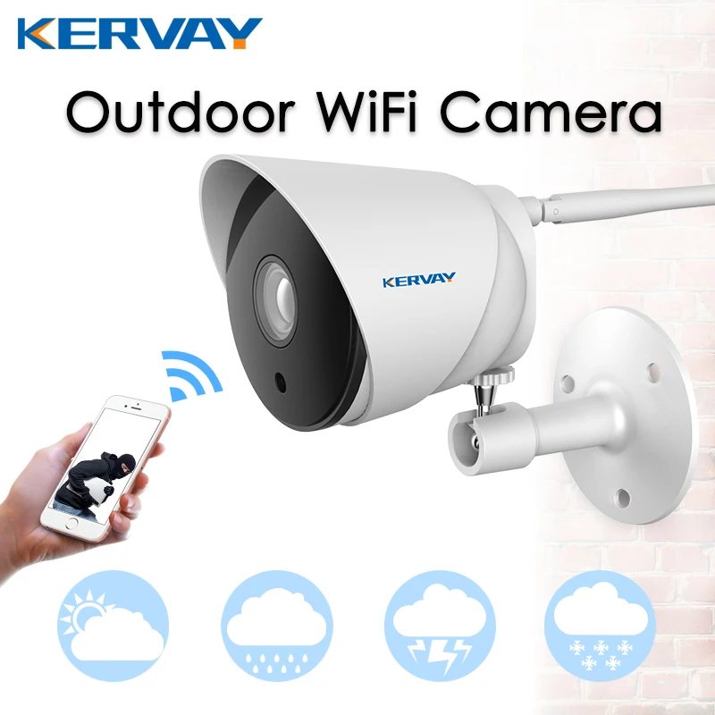 Kervay Водонепроницаемая 1080P уличная HD Wi-Fi ip-камера CCTV Беспроводная P2P камера наблюдения с управлением приложением ночного видения